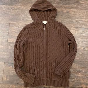 Brown zipper front sweater